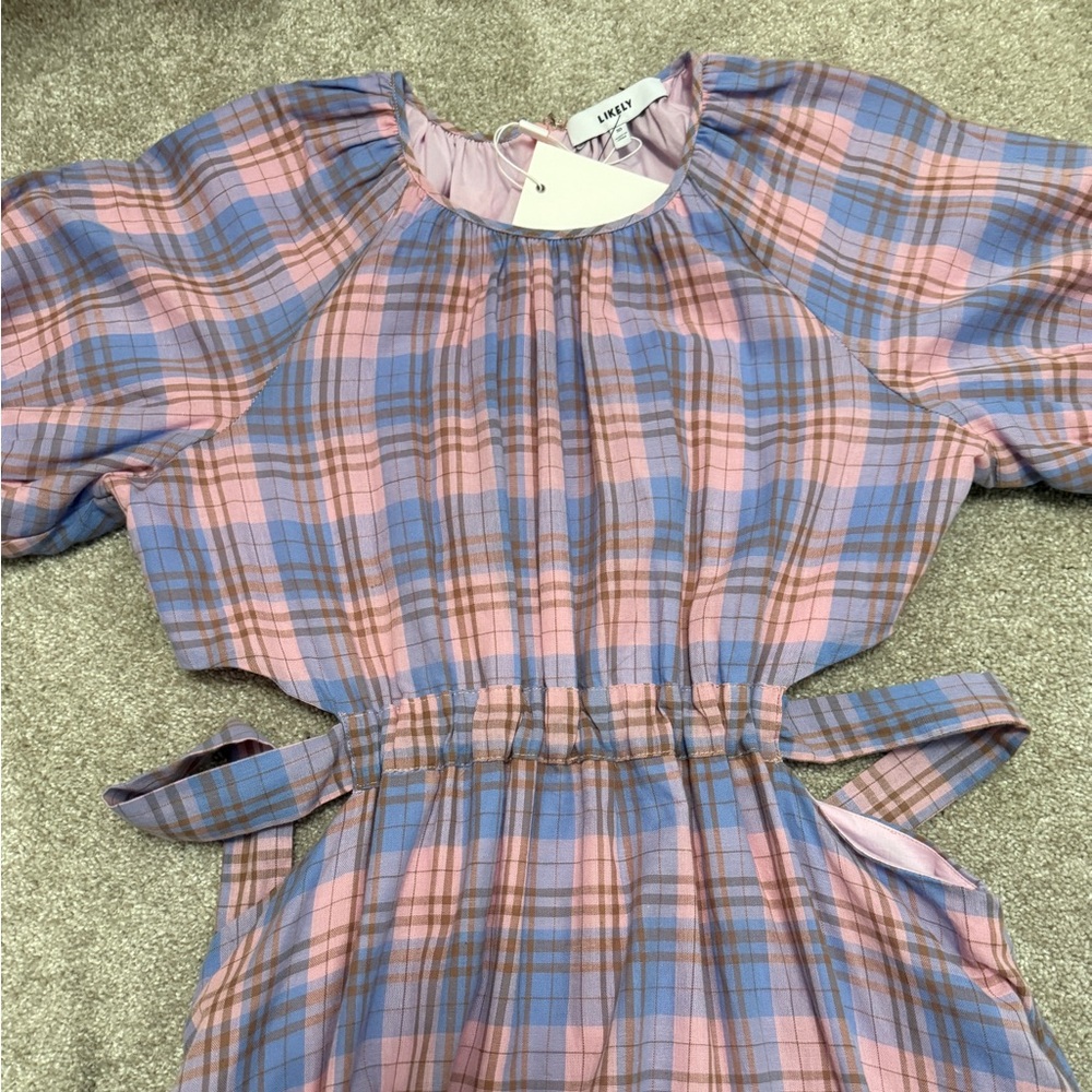 LIKELY - Payson Side Cutout Plaid Midi Dress In Lilac
Sachet - Size 10 - NWT - Picture 12 of 16
